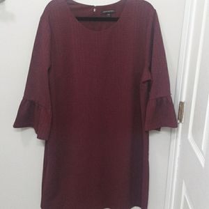 Burgundy Mid-Thigh Straight Dress